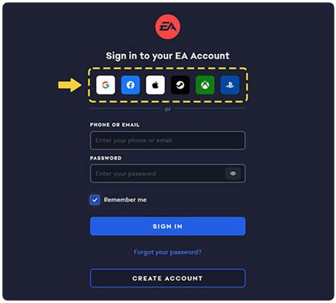 Sign in to your EF account .